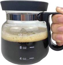 16 Oz Coffee Pot Shape Coffee Mug, 4" Tall Compact Glass Carafe Design With Sip Lid, Novelty Coffee Lovers - 咖啡壺 - 查看 8