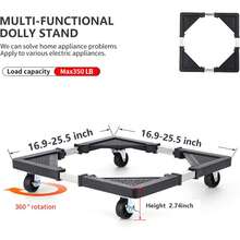 Universal Adjustable Movable Stand With 4 Locking Wheels For Washing Machine Refrigerator Dryer Portable Furniture Dolly Base - B - View 4