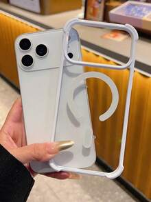 适用于 17/16/15/14/13 Pro Max 的磁吸透明防摔手机壳,支持无线充电,防震保护套 - 白色 - 查看 5