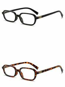 1pc Vintage Leopard Print Square Frame Glasses, Made Of PC Material, Y2K Style, Transparent Lenses, Comfortable And Easy To Wear, Suitable For All Seasons, Halloween Edition, Suitable For Daily Office Commute, Back To School, Gaming, Parties, And Campus Life - A - View 9