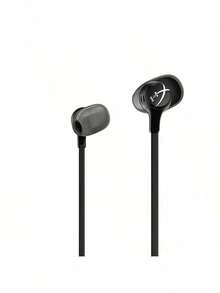 Cloud Earbuds II，14.3mm驱动单元耳机，音质出色，配备高清麦克风，即插即用，兼容智能手机、PC、游戏主机，黑色 - 查看 1