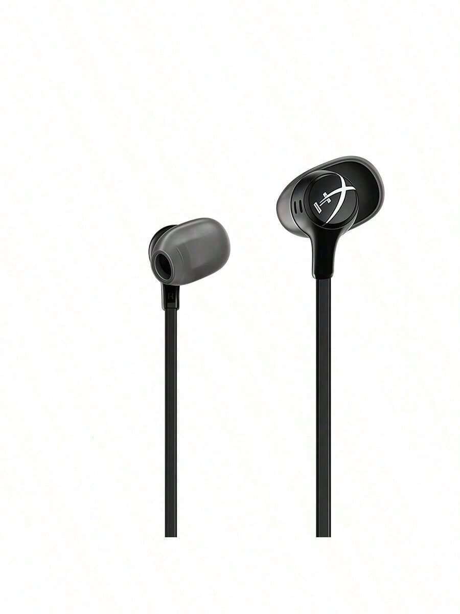 Cloud Earbuds II，14.3mm驱动单元耳机，音质出色，配备高清麦克风，即插即用，兼容智能手机、PC、游戏主机，黑色 - 查看 1