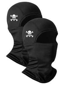 1/2/3pcs Unisex Solid Color/Skull Print Balaclava Ski Mask, Full Face Cover For Outdoor Activities, Sun Protection, Dust-Proof - H - View 20