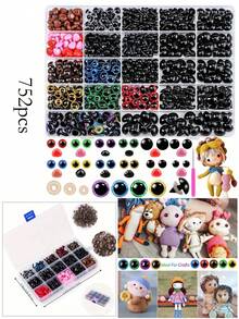 752/101pcs Crochet Eye Tools - Crochet Hooks For Installing Crochet Eyes, Plush Eye Making Materials, Includes 100pcs Eyes - Multicolor - View 11