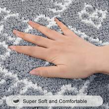 Pauwer Bathroom Rugs Sets 5 Piece With Lid Cover Bathroom Shower Rugs With U-Shaped Contour Toilet Mat Absorbent Microfiber Plush Bath Mats Non Slip Bath Rugs 4 Piece Machine Washable Bathroom Floor Mats - Light Grey Pattern - View 4