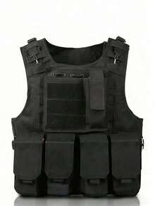 1 Áo gi lê chiến thuật ngoài trời - Áo gi lê bảo vệ đa chức năng, áo gi lê thể thao ngoài trời di động, vải Oxford chống mài mòn với các tấm Molle, dây đeo vai và eo có thể điều chỉnh, lưng lưới thoáng khí, khóa tháo nhanh, thiết kế sẵn sàng gắn tấm bảo vệ và nhiều túi tiện ích. - Nhiều màu - Xem 1