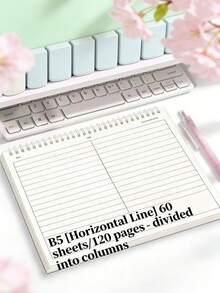 1/2pcs Cuaderno Espiral B5 con Tapa Volteable y Páginas Divididas, Diseño Minimalista y Elegante para Estudiantes Universitarios. Ideal para Notas de Clase, Estudio, Tareas, Diario y Uso Diario. - B5 - Ver 11