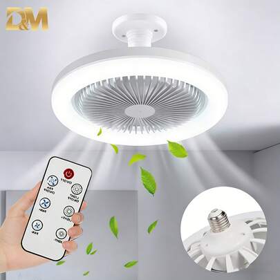 D&M Ventilador de techo circular LED con luz y control remoto, temperatura de color ajustable de 3000 K a 6500 K, tres velocidades, ideal para diversos espacios como dormitorios, salas de estar y comedores. Imprescindible para el verano y un regalo ideal.