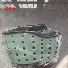 1pc Sink Hanging Drain Basket With Silicone Storage Box, Adjustable Strap, Can Hold Sponge, Also Suitable As Faucet Hanging Basket, Ideal For Kitchen Sponge And Cloth Storage - Multicolor - View 9