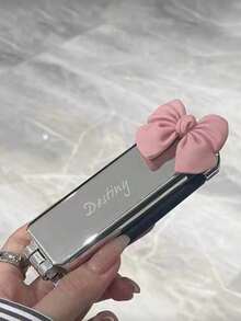 1pc Custom Engraved Name Air Cushion Massage Comb, Travel Comb With Bow, Folding Comb With Integrated Mirror, Personalized Laser Engraved Folding Air Cushion Hairbrush, Customized Portable Travel Comb, Mini Comb Friends, Her, Grandparents For Weddings, Living Room, Bedroom, Bathroom Hair Styling Kit Hair Tool Kit - Multicolor - View 10