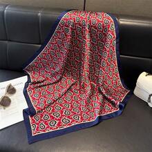 1条佩斯利印花仿丝头巾，男士多功能颈巾、头巾、装饰品，适用于节日、旅行、庆典等场合，可作配饰。 - 紅色 - 查看 3