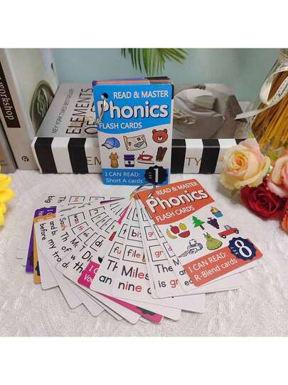 I Can Read Phonics Flashcards - CVC Word Learning Cards With Colorful Illustrations, Educational Cognitive Games For Youngsters, Memory Teaching Aids, English Language Learning, Youngsters'S Educational Toys, Playful Illustrations, Durable Paper Material, Phonic Game, Old, Learning), Phonic, English Teaching Material, Flashcard, School Supplies