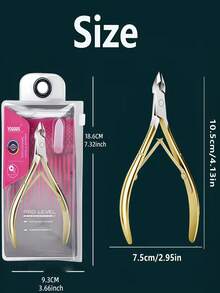 1 pièce Coupe-cuticules ultra-aiguisé en or - Outil de manucure et pédicure précis, lame en acier inoxydable, design portable, sans parfum, soin de la peau, coupe-cuticules - A - Voir 4