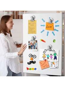 黑色磁性夹子、冰箱贴、强力磁性夹子、白板贴，适用于办公室、家庭、教室、厨房收纳 - 彩色 - 查看 2