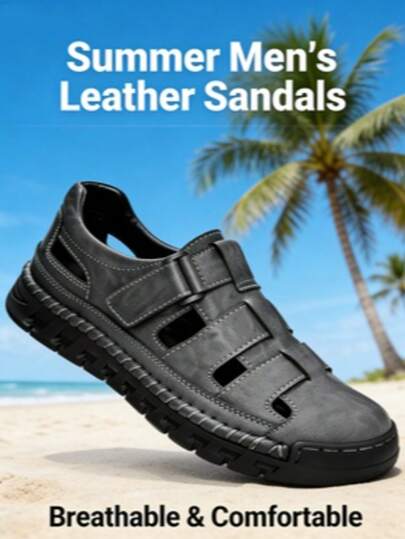 New Summer Breathable Casual Sandals, Korean Style Roman Sandals For Men, Versatile Beach Shoes
