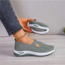 Women's Orthopedic Comfort Slip-On Sneakers - With Arch Support And Skin-Friendly Foam, All-Day Lightweight Walking Shoes, Non-Slip PVC Sole - Suitable For Nurses, Teachers, Standing And Running Errands, Orthopedic Shoes, Exquisite Pressure-Relieving Design, Beautiful Embroidery, Soft Cushioning, Suitable For Long-Term Standing Work Shoes, Casual Women's Shoes - Nâng cấp lên màu xanh lá cây - Xem 2
