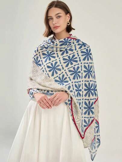 1 chiếc khăn quàng cổ màu xanh dương, khăn choàng mùa đông đa năng dành cho nữ, khăn voan mùa xuân/thu, khăn giữ ấm cổ, khăn choàng/khăn tắm cỡ lớn.