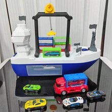 可堆叠货船玩具套装,适合儿童,DIY集装箱汽车拼装套件,包含车辆和发射器,适合3岁以上男孩的船舶拼装玩具,适合万圣节、圣诞节礼物 - 白色 - 查看 14