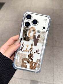 Jesus Letter Collage Pattern Minimalist Shockproof Phone Case, Compatible With Apple 17/16/14 Pro Max, High-Quality New Model 13, 15, Wallet Style 12/12 Pro, 11, 15 Pro Max, 16 - Clear - View 4