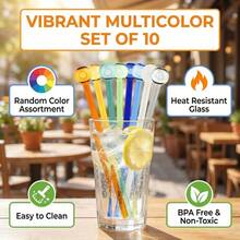 10-Pack Of Colorful Straws, Heat-Resistant, Suitable For Milk, Coffee, And Other Beverages. - 查看 4