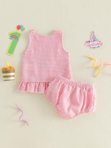 Baby Girls Tank Top Co-Ords - Pink - View 2