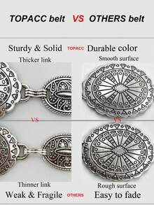 1pc Retro Chic Personalized Metal Floral Pattern Waist Chain, Bohemian Style Versatile Waist Belt/Skirt Chain/Pants Chain, Suitable For Women's Daily And Party Wear - Multicolor - View 6