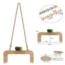 Bộ 3 dây xích kim loại kèm khung gỗ, phụ kiện chữ cái có thể tháo rời dùng để tự làm túi xách nữ, ví. - Nhiều màu - Xem 13