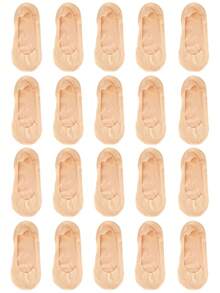 1/5/10 paires de chaussettes invisibles d'été en soie pour femmes, chaussettes fines et respirantes à coupe basse avec silicone antidérapant - Multicolore - Voir 9