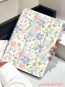 Floral Pattern Tablet Protective Case, Suitable For IPad Air 8 (M4) 2026 (11-Inch), Air 8 (M4) 2026 (13-Inch), Air 11-Inch M3 2025/M2 2024, Air 5th Generation 2022, (A16) 11-Inch 11th Generation 2025, Also Compatible With Samsung Galaxy Tab, Kindle Paperwhite 12th Gen 2024, Transparent Back, Fashionable Pattern Protection, Auto Sleep/Wake Function, Air Cushion Protection, Suitable For Gifts And Office Use - Multicolor - View 3