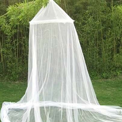 Mosquitera de 2,5 m de altura y 12,5 m de perímetro, cortina de cama de color negro y blanco - Dosel de cama, red de decoración de habitación, carpa de techo, gran cortina de cama en forma de cúpula para protección contra mosquitos