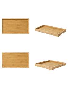 A Multi Specification Natural Bamboo Material Tray, A Natural And Breakfast Tray With Geometric Shapes, Can Be Used To Place Tableware And Meals, Suitable For Home Places Such As Living Rooms And Dining Tables. - Multicolor - View 5