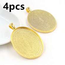 4pcs Pendant Blank Base Setting Fits 30x40mm Oval Cabochon Bezel Tray DIY Jewelry Making Accessories - 30x40mm - View 10