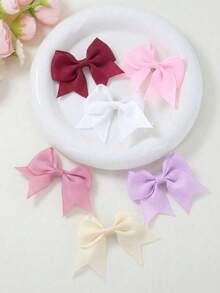 10pcs/Set Colorful Fabric Bowknot Hair Clips For Girls, Cute & Versatile Hair Accessories, Suitable For Daily UseSuitable For Commuting, Daily Hairstyles, Simple And Graceful For Spring And Summer, Hair Accessories, Head Accessories, Claw Clips, Hairpin - Multicolor - View 4