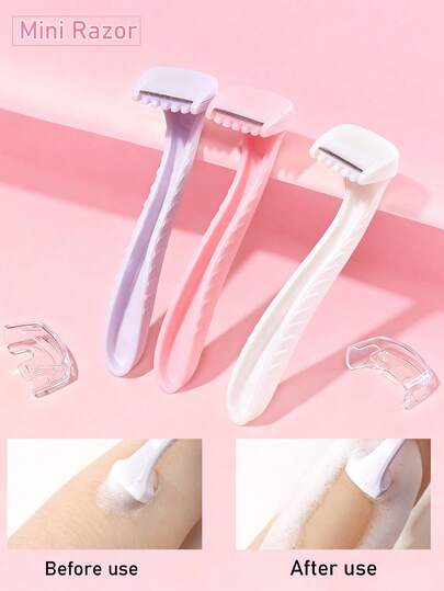 6pcs Women's Portable Hair Remover, Manual Shaver, Easy To Clean And Reusable, Suitable For Hair Removal On Various Body Parts, Women's Painless Hair Removal Tool - Smooth Shaving For Underarms & Bikini Line, No Irritation, Reusable, Ergonomic Design, No Cutting