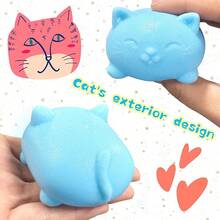 Maltose Cool Cat - Sensory Squeeze Toy - Stress Relief Toy, Gift Box Filler, Birthday Gift, Treasure Chest Toy, Classroom Prize, Christmas Stocking Filler, Boy Girl Gift, Cute Party Favor - Random Color (1/2/4pcs) - Macaron Colors - View 7