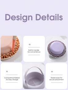 1pc New Makeup Brush Cleaning Bowl, Powder Puff And Brush Drying Rack, TPR Makeup Sponge Cleaning Tool - Multicolor - View 6