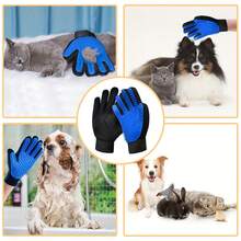 2只装宠物美容手套，猫狗毛发去除刷，宠物按摩洗澡手套 - 彩色 - 查看 4