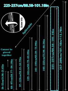 Barra de cortina extensible de acero inoxidable sin taladro, extra larga. Barra de cortina, barra colgante de armario, barra retráctil, secadora, barra de soporte, barra de almacenamiento de utensilios de cocina, barra de tensión, barra colgante de espátula, barra colgante de cucharas, barra colgante de tabla de cortar, barra colgante de toallas de cocina, barra colgante de batidores, barra colgante de cucharones, sin necesidad de taladrar, material de acero inoxidable, fácil instalación, sin adhesivo necesario, adecuado para armario, baño, ventana - Multicolor - Ver 14