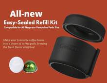 Reusable Coffee Capsule Refill Kit For Vertuoline Includes Brush Scoop Foil Seals 80pcs - Black - View 2