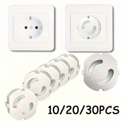 10/20/30pcs European Style Electrical Outlet Covers, Prevent Electric Shock, Suitable For Home Outlet Protection, Quick And Easy Installation