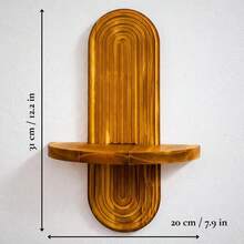 Modern Wood Wall Shelf – Boho Style Natural Small Wooden Shelves - "Noka" - Burnt Texture - View 3