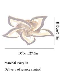 Stylish White Ceiling Fan Light With 5 Petal Blades, Dimmable Lighting & Adjustable Fan Speed For Home - one-size - View 10