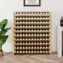 COSTWAY 120 Bottles Wine Rack 10-Tier Stackable Wine Storage Stand, Natural - Apricot - View 3