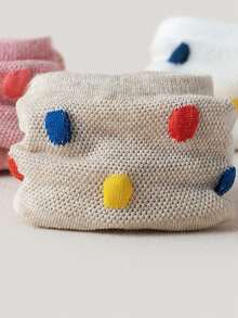 5 Pairs/Pack Women's Summer Polka Dot Print Thin Short Socks Breathable Silicone Non-Slip Invisible Boat Socks - Multicolor - View 9