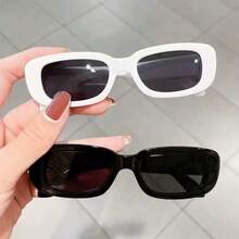 Versatile Casual Square Frame Fashion Glasses For Vacation - Multicolor - View 5