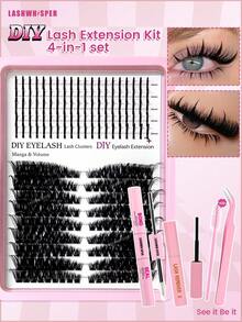 DIY 尖刺睫毛簇 D 卷度混合长度，漫画风格纤细单根睫毛，柔软自然浓密假睫毛 - 彩色 - 查看 10