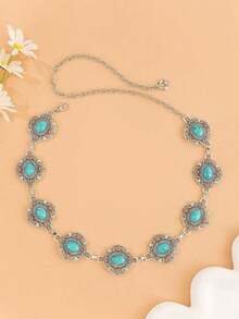 Hollow Out Bohemian Style Adjustable Metal Waist Chain, Fashion Women Waist Belt With Geometric Pattern Metal Decor, Suitable Party, Wedding, Spring/ Summer/Autumn/Winter Summer School Fall, Autumn, Halloween DMIP - Nhiều màu 2 - Xem 13
