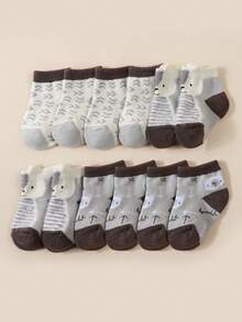 6pcs Baby Socks, Newborn Infant Soft Cute Dirt-Resistant Socks - Multicolor - View 1