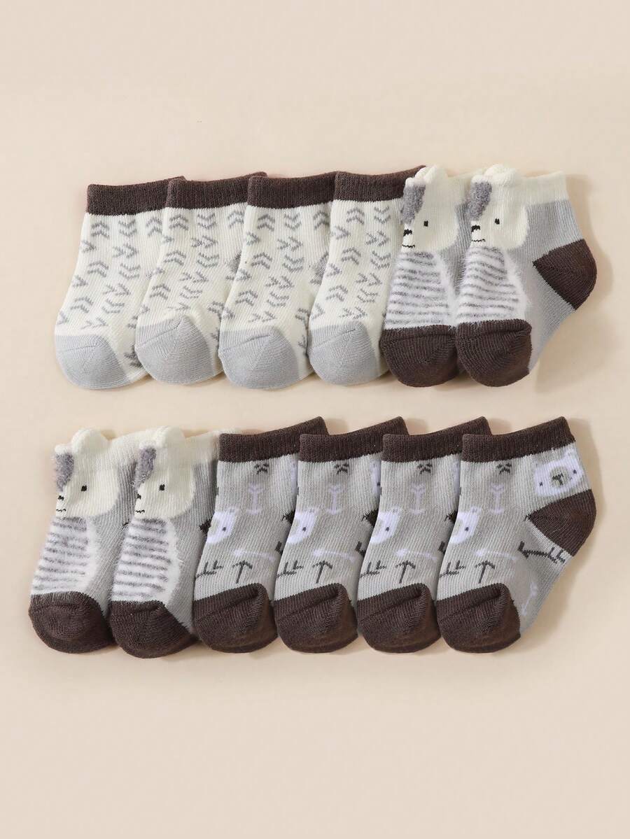 6pcs Baby Socks, Newborn Infant Soft Cute Dirt-Resistant Socks - Multicolor - View 1
