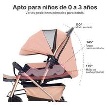 Carreola Para Bebés Niños Ultra Premium Plegable, 3 Colores - Rosa - Ver 6
